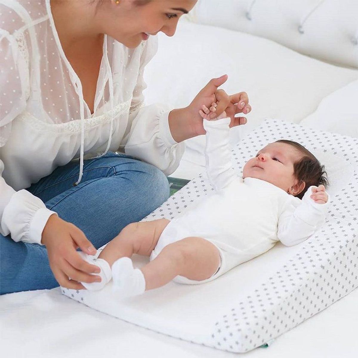 TORAL - Colchoneta cuna anti reflujo bebé recién nacido colecho cama