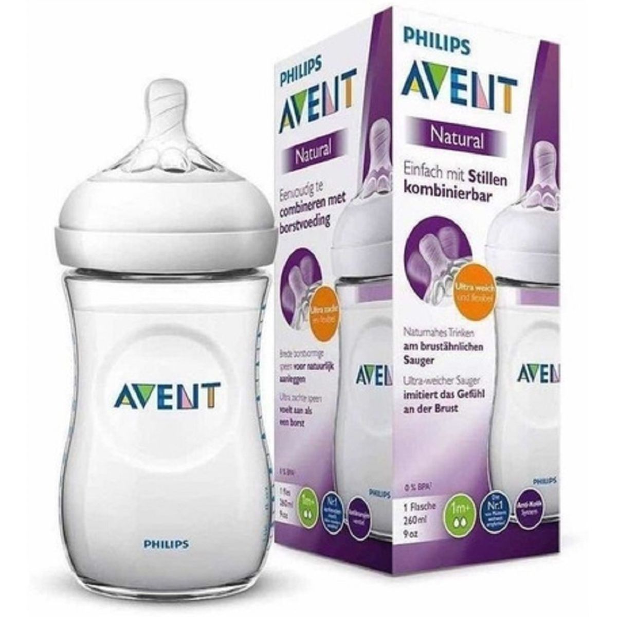 AVENT - Avent mega oferta tetero 9 on natural bebe biberón anti gas