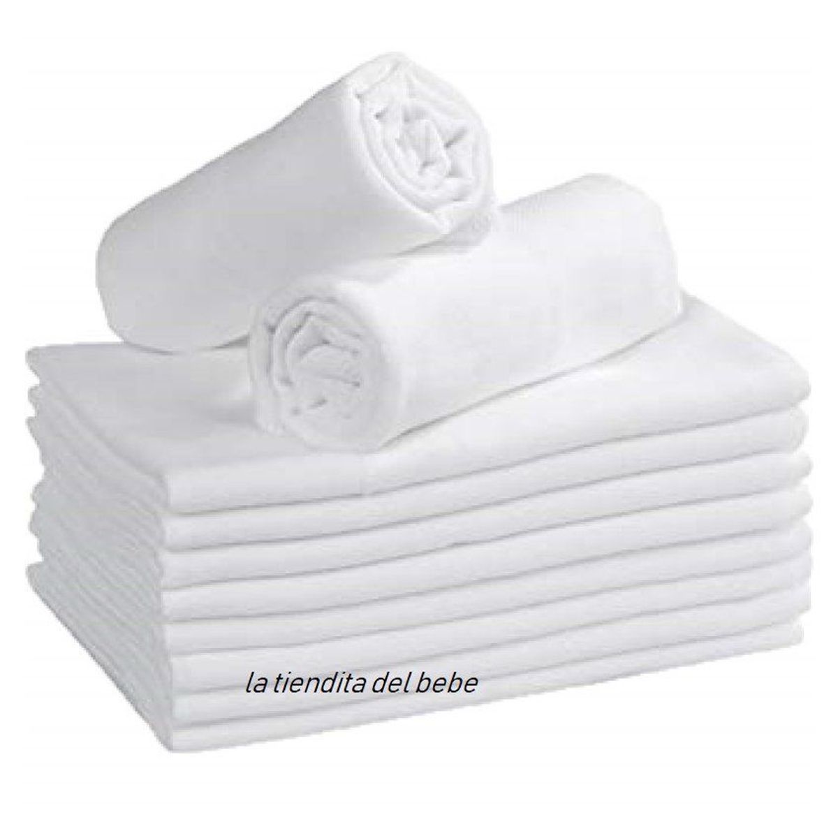 BEBE - Pañales de tela bebe adulto (24 unidades ) 70 x 70 cm Blanco