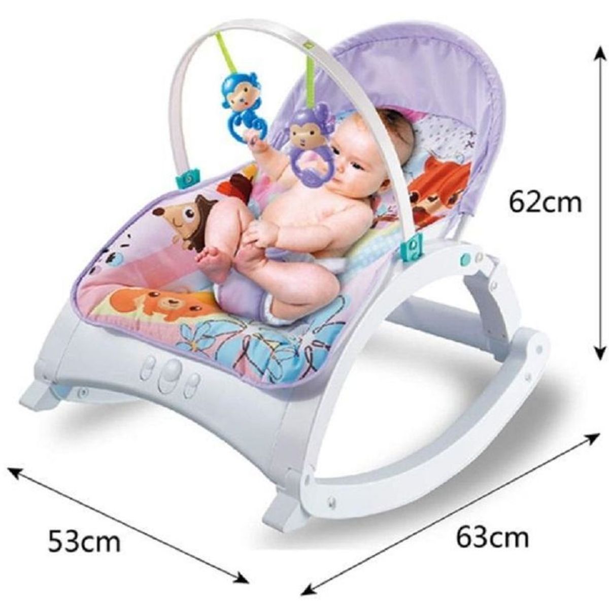 GENERICO - Silla Comedor Bebe Mecedora Grande 0-4 Años Reclinable