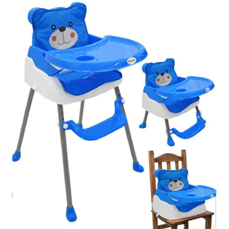GENERICO - Silla Comedor Bebe 5 en 1 doble altura oso acolchado portáti