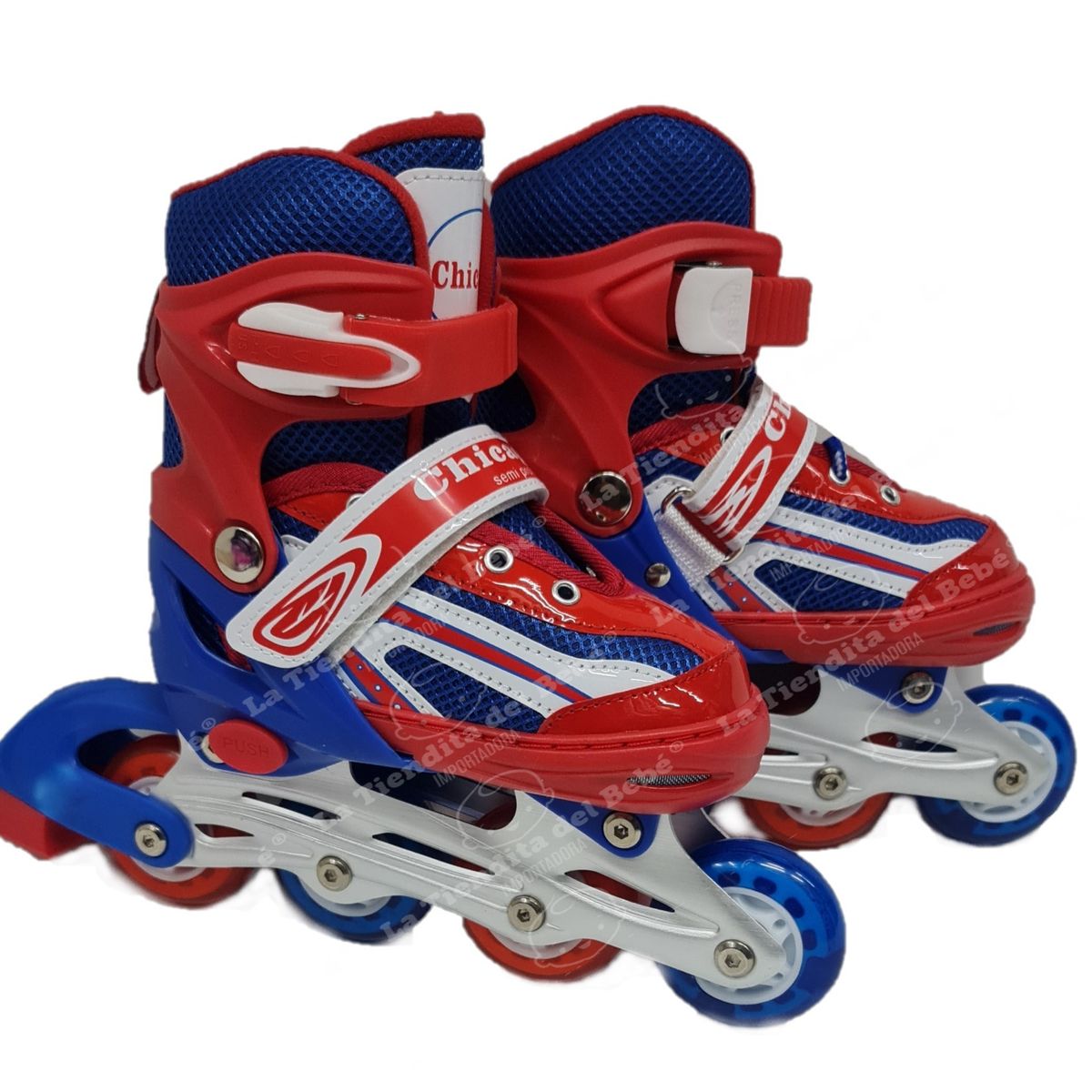 CHICAGO - Patines  Kit Infantiles Luces graduables 28-33 Azul o Rojo