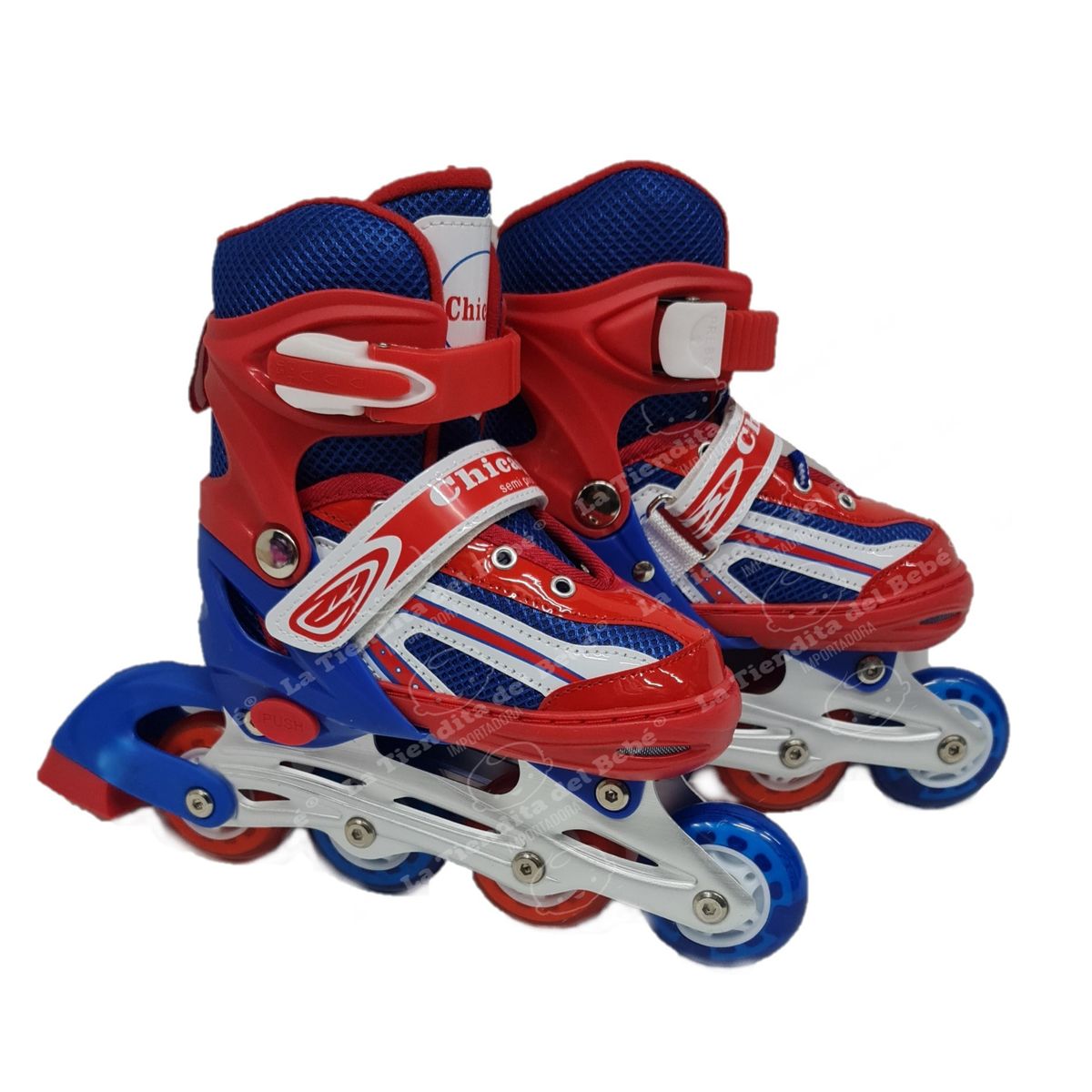 CHICAGO - Patines  Kit Infantiles Luces graduables 28-33 Azul o Rojo