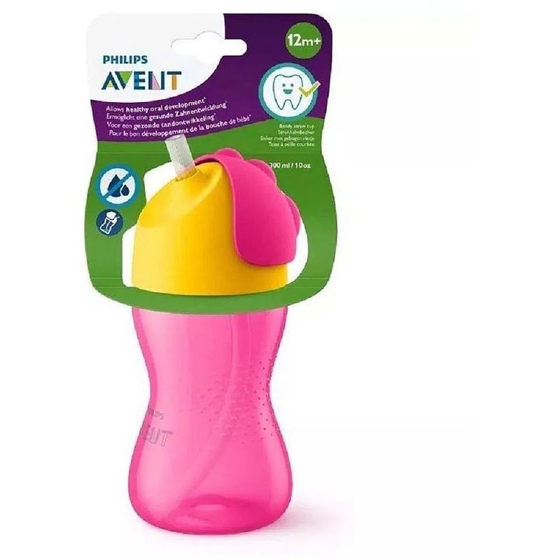 AVENT - Vaso bebe Anti Goteo Entrenador Niña pitillo Avent Rosado