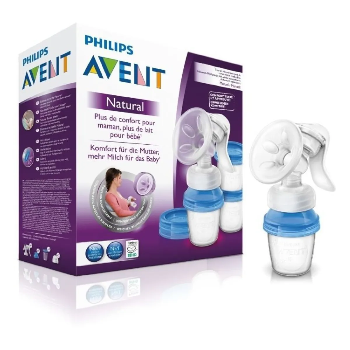 AVENT - Avent Extractor Leche Materna Manual Biberón + 3 recipi bebe
