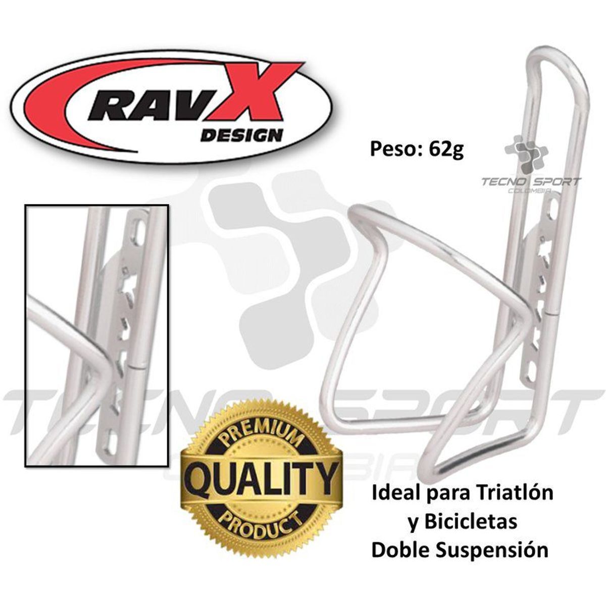 GENERICO - Base soporte porta caramañola termo bicicleta ciclismo 62g.