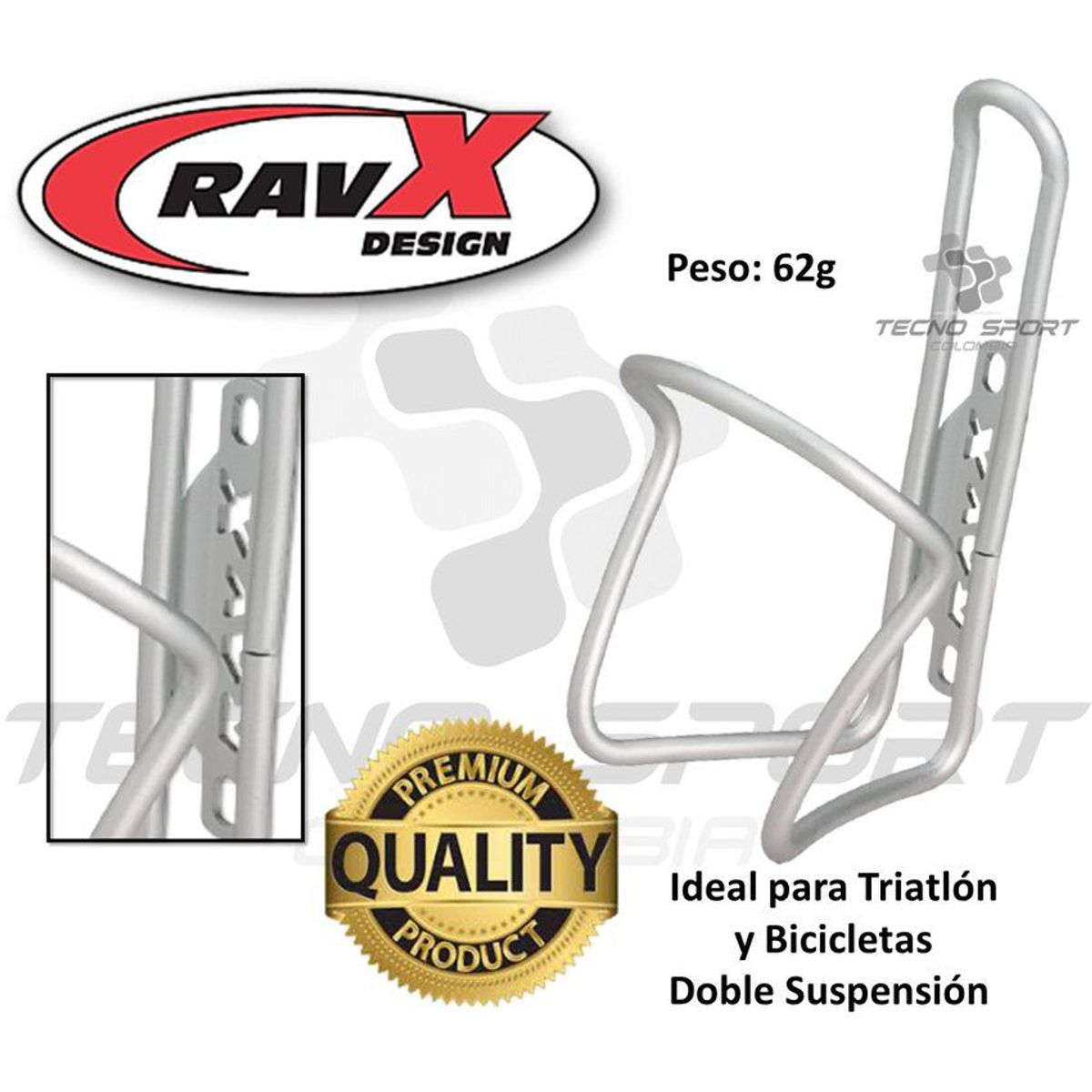 GENERICO - Base soporte porta caramañola termo bicicleta ciclismo 62g.