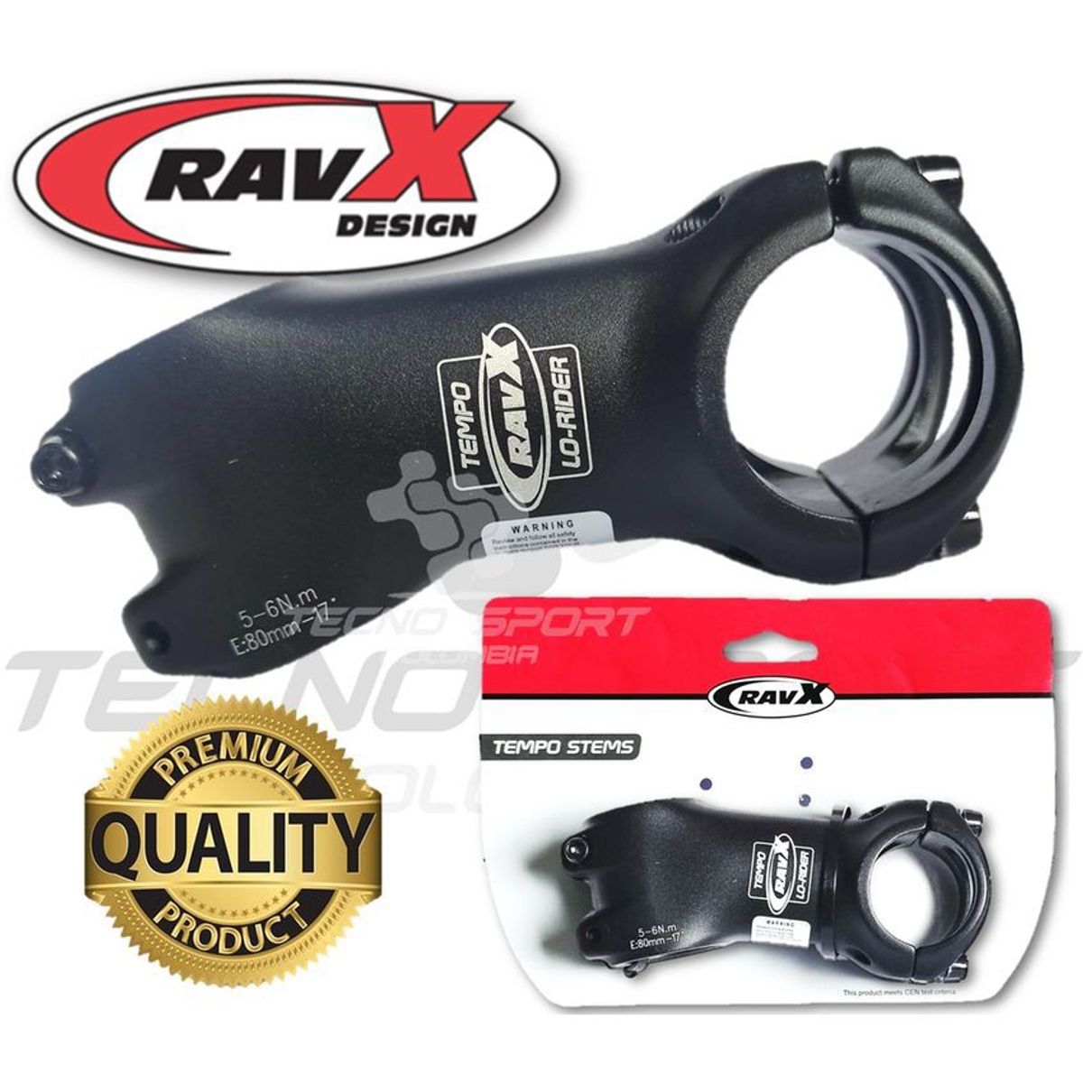 GENERICO - Espiga ravx aluminio mtb ruta repuesto bicicleta -17° 80mm