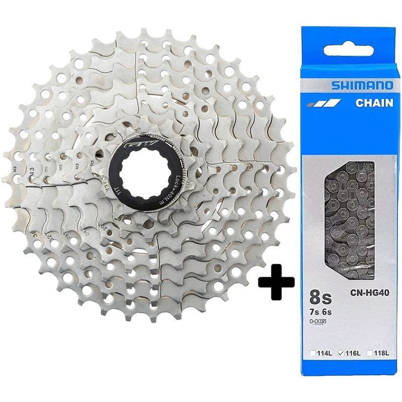 GW - Combo pacha cassette gw 8 v 11-36 + cadenilla shimano hg40