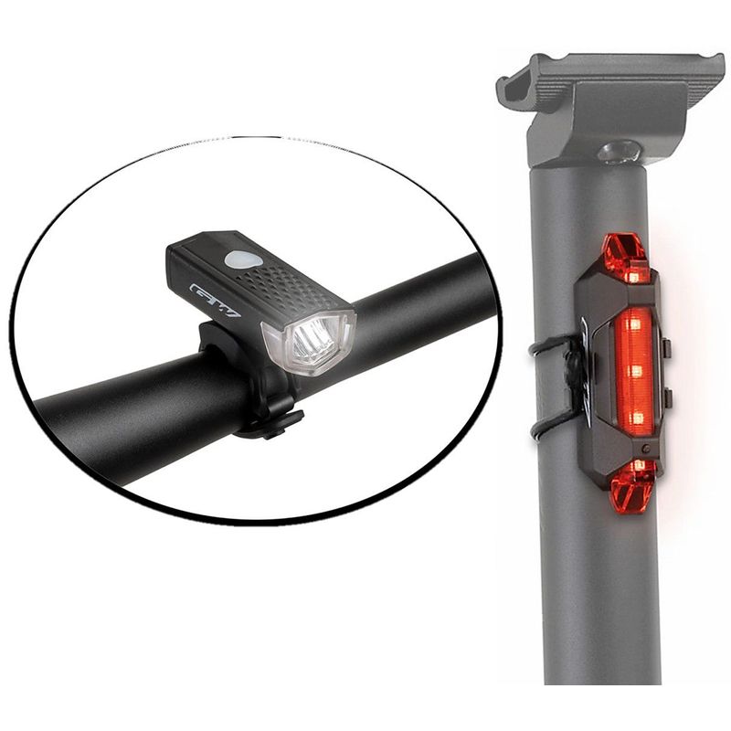GW - Combo luz gw bicicleta delantera trasera recargable usb