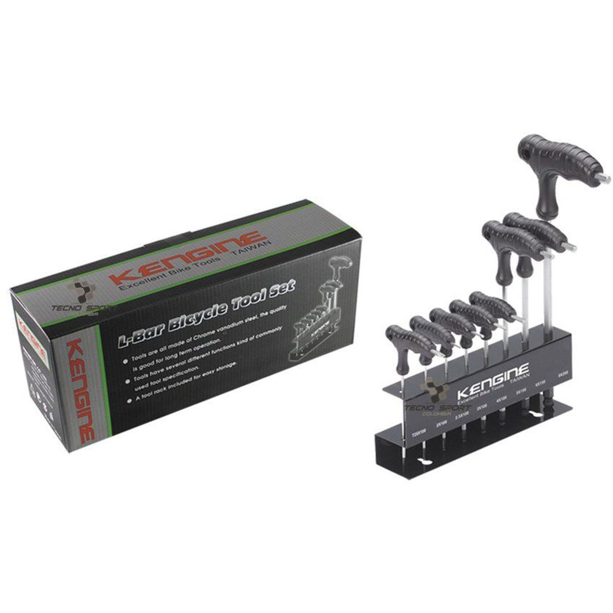 GW - Herramienta bicicleta juego llaves hexagonal 8 piezas