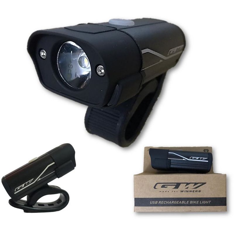 GW - Luz bicicleta gw delantera recargable usb led 500 lumen 5mod