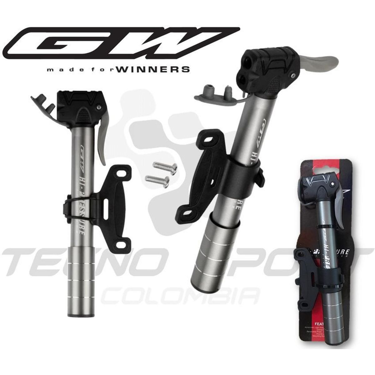 GW - Inflador gw mini bomba aire bicicleta válvula universal