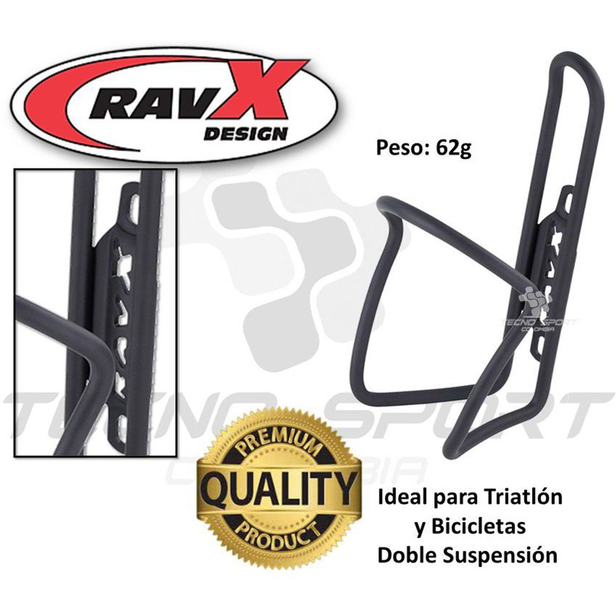 GENERICO - Base soporte porta caramañola termo bicicleta ciclismo 62g.