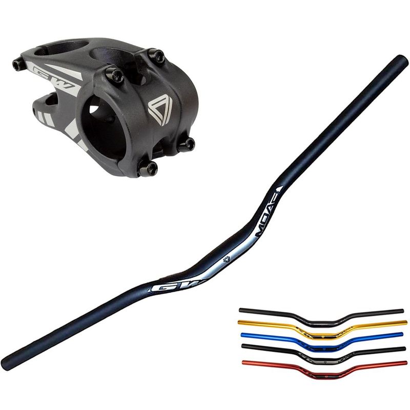 GW - Combo manubrio  espiga gw bicicleta mtb aluminio manillar