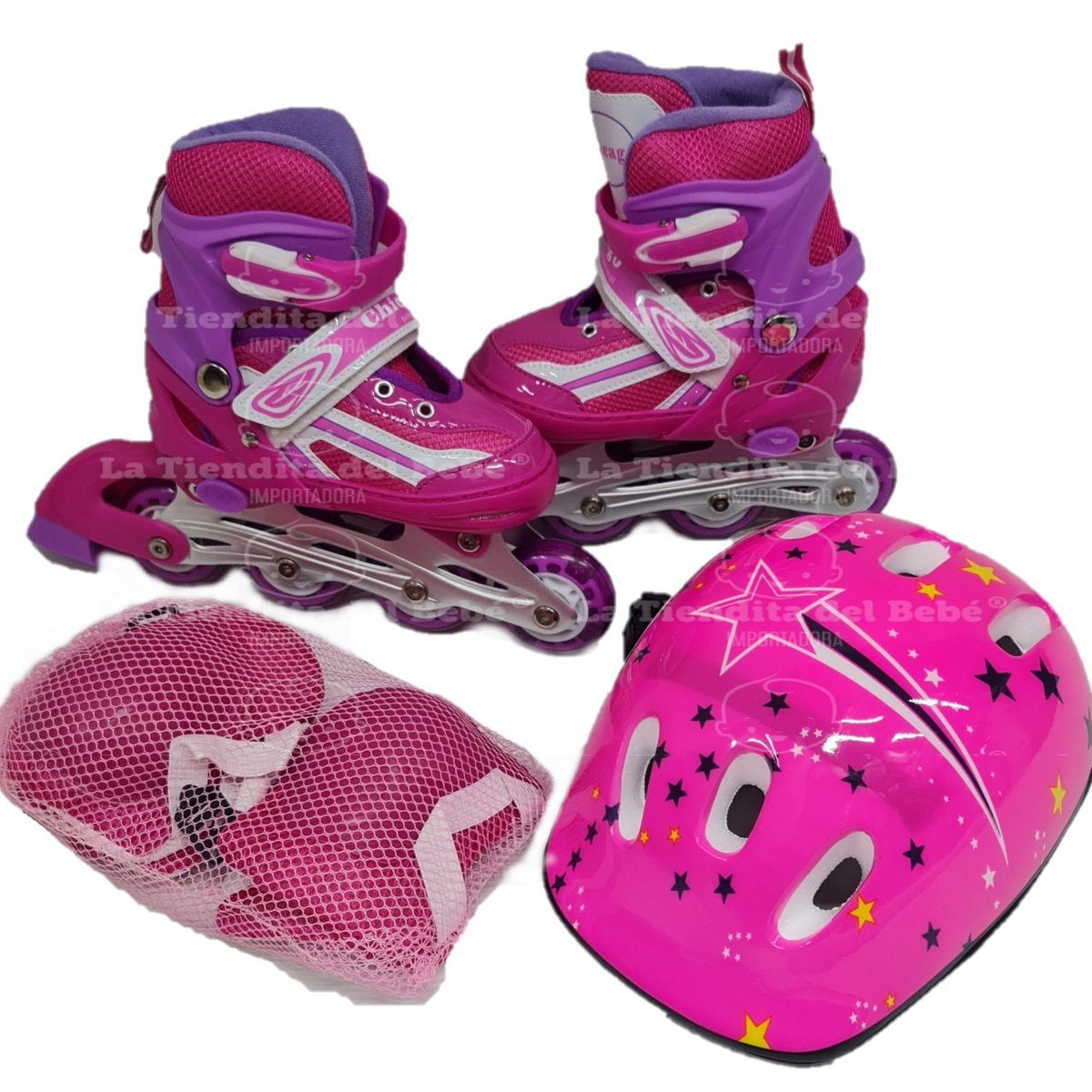 CHICAGO - Patines  kit Infantiles Graduables chicago 28-33 Rosados