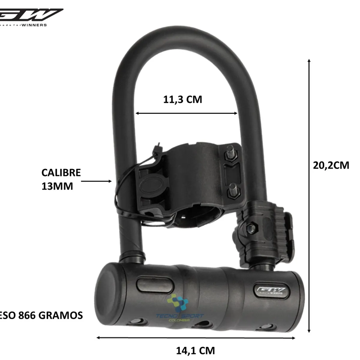 GW - Candado gw de seguridad u lock para bicicleta y moto acero