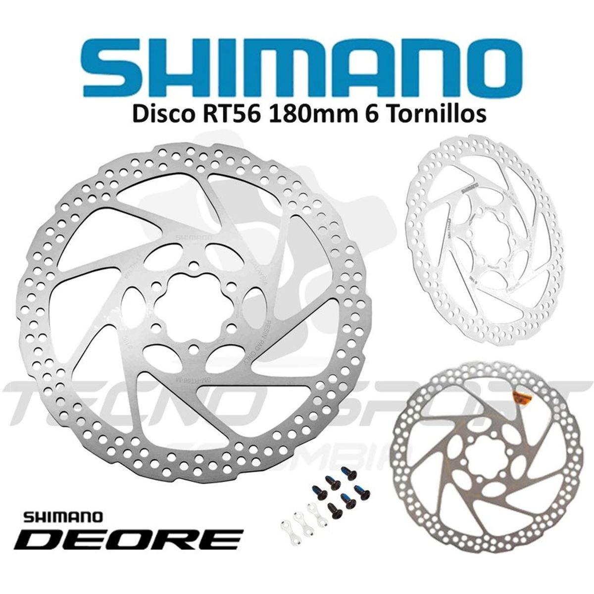 SHIMANO - Disco rotor freno shimano deore rt56 180mm 6 tornillos