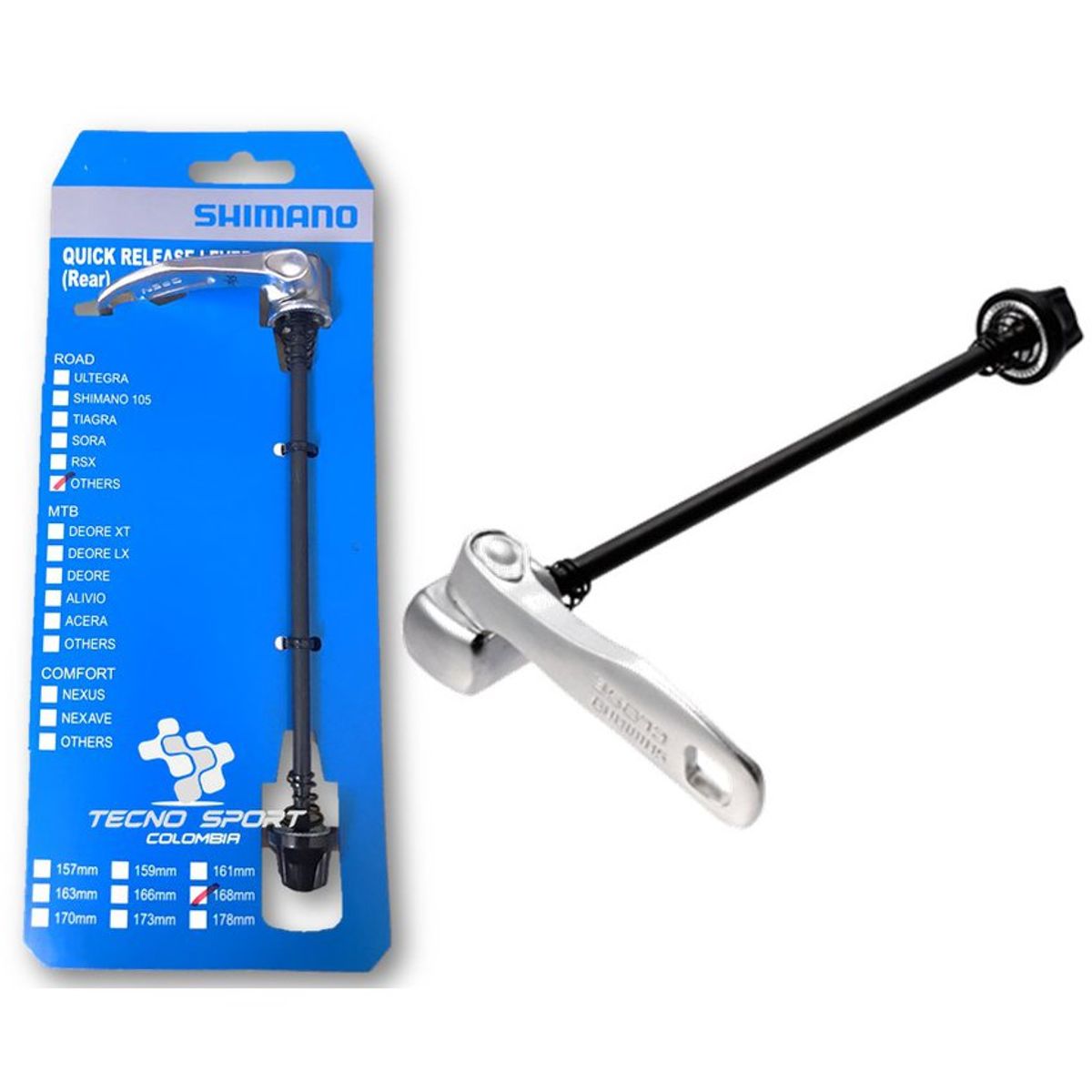 SHIMANO - Puntilla manzanas trasera shimano bicicleta mtb ruta 168mm