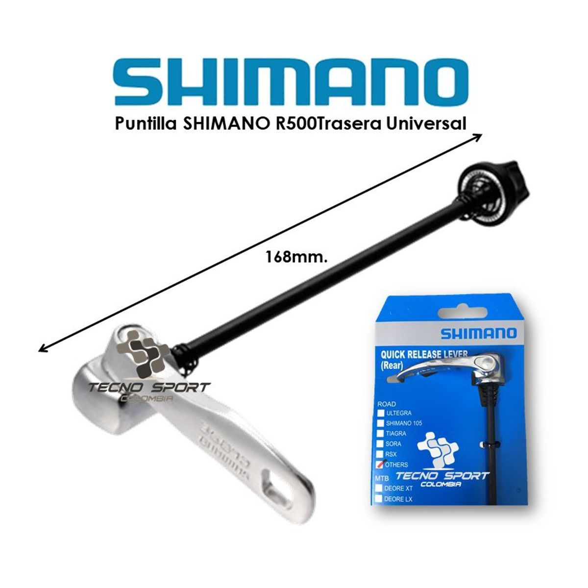 SHIMANO - Puntilla manzanas trasera shimano bicicleta mtb ruta 168mm