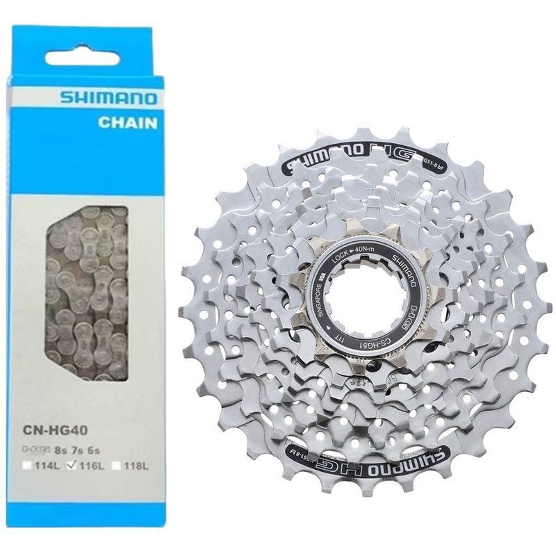 SHIMANO - Pacha + cadenilla bicicleta shimano 8 velocidades ruta mtb