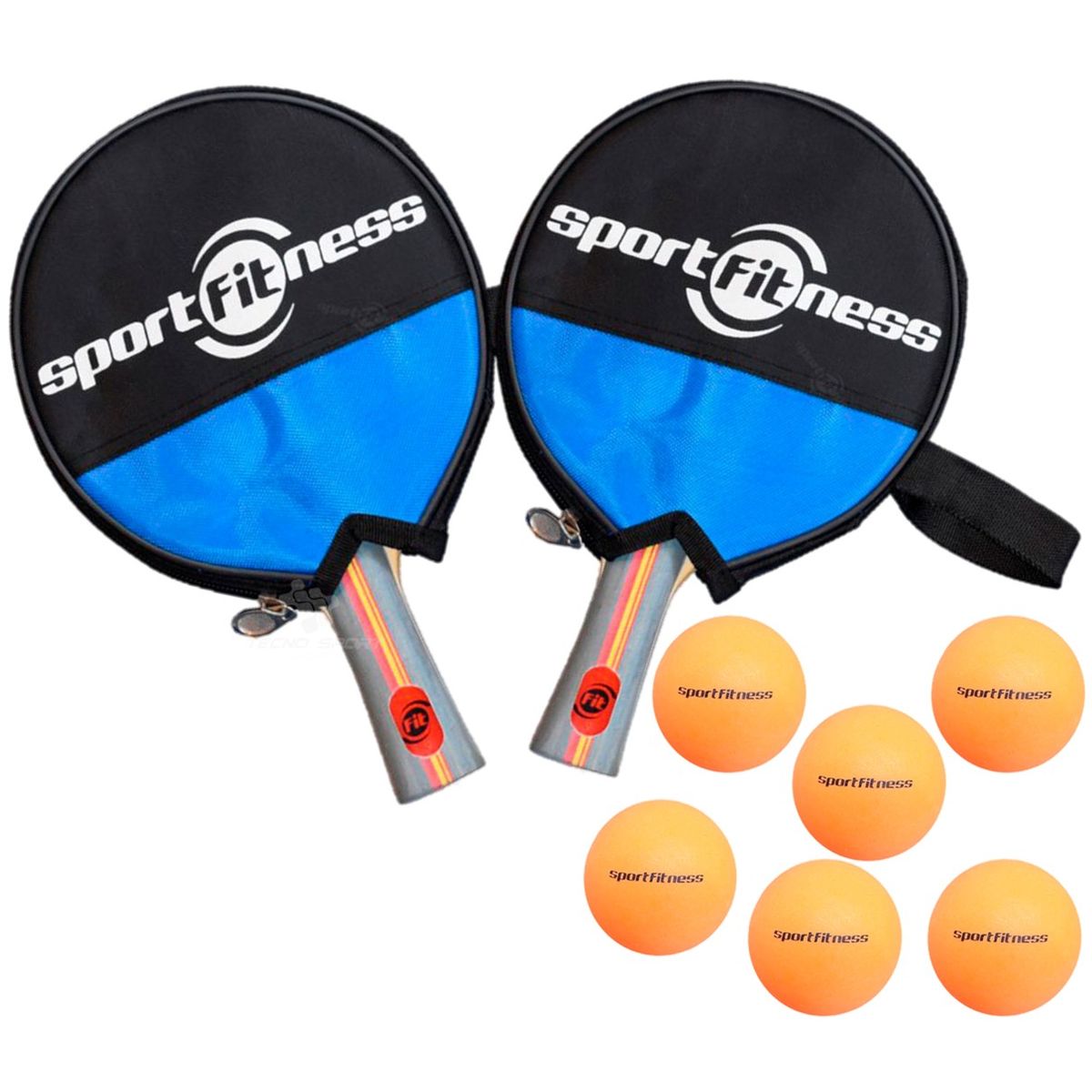 SPORT FITNESS - Raquetas ping pong sport fitness + 6 pelotas con estuche