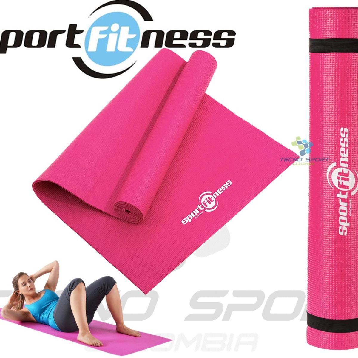 SPORTFITNESS - Mat yoga pilates sportfitness 6mm gimnasio abdominales gym