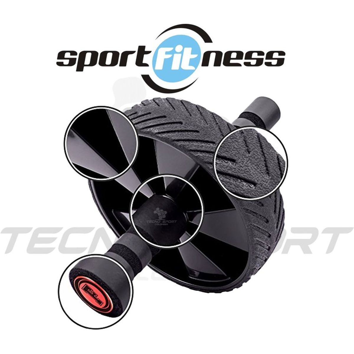 SPORTFITNESS - Rueda abdominal sportfitness rodillo encauchado gimnasio gym
