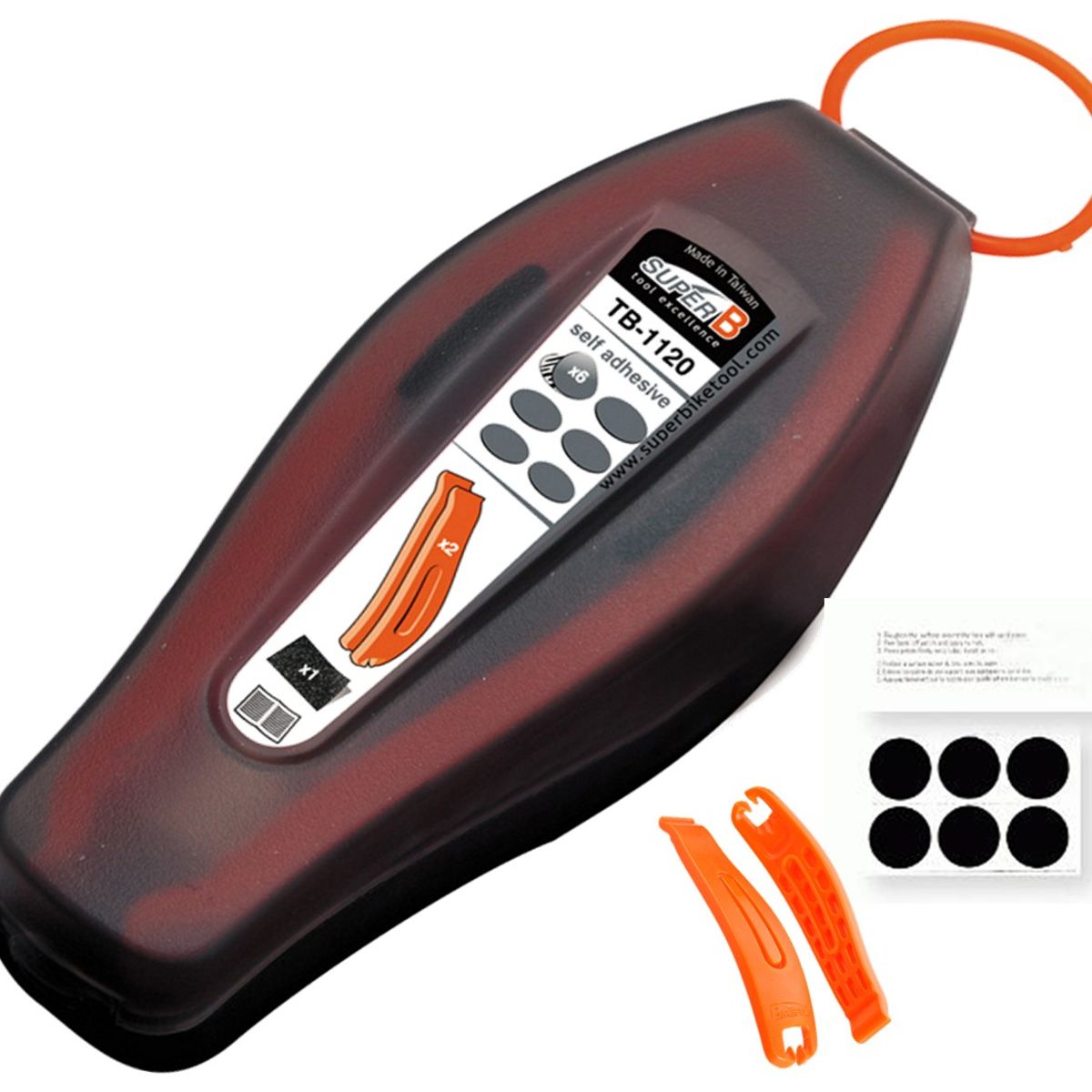 SUPER B - Kit parche bicicleta  palanca super b con pegamento 9pzs