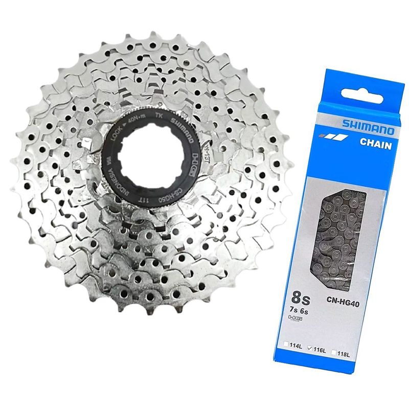 SHIMANO - Pacha + Cadenilla Bicicleta Shimano 8 Velocidades 11-32