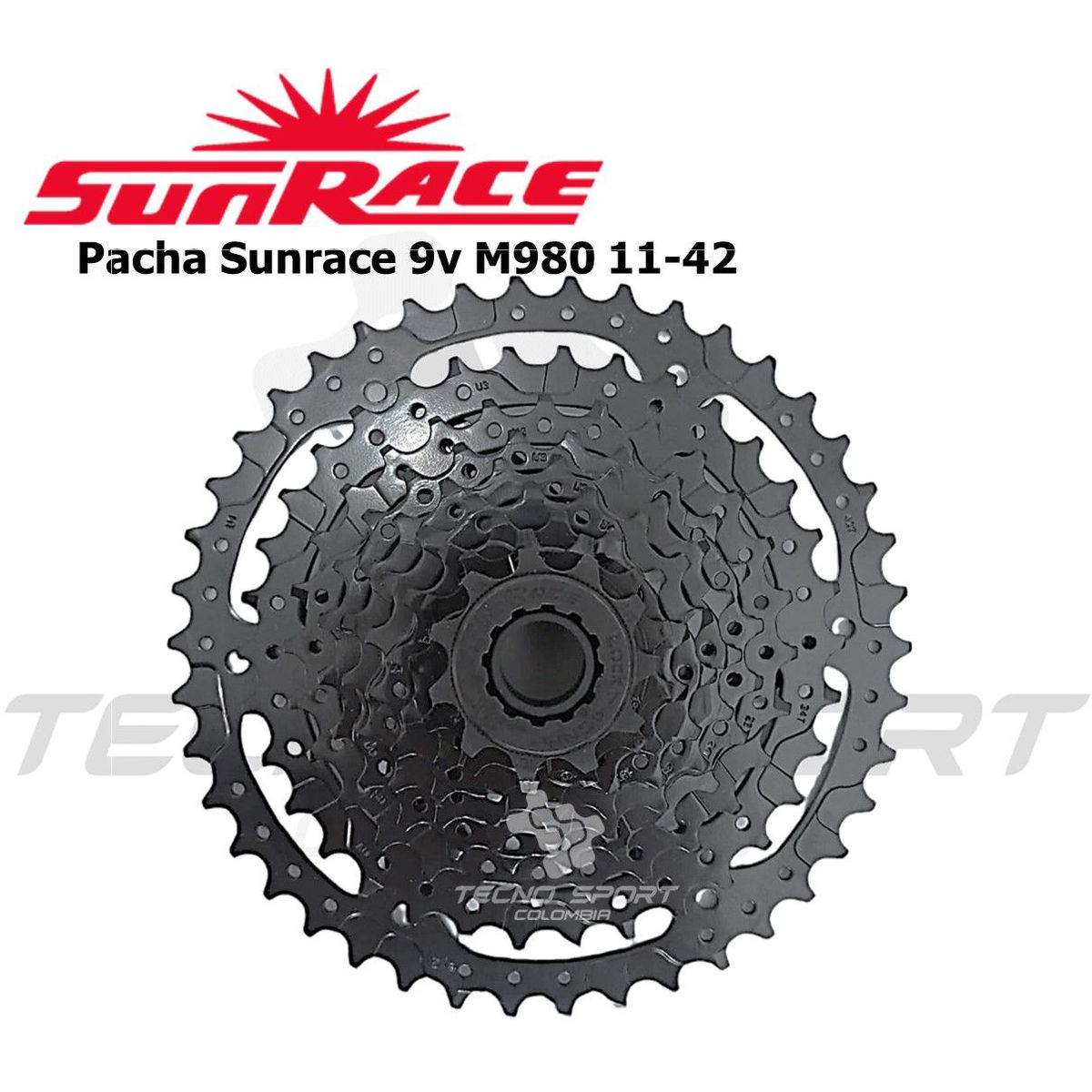 SUNRISE - Pacha cassette sunrace 9v 11-42 compatible shimano bicicleta