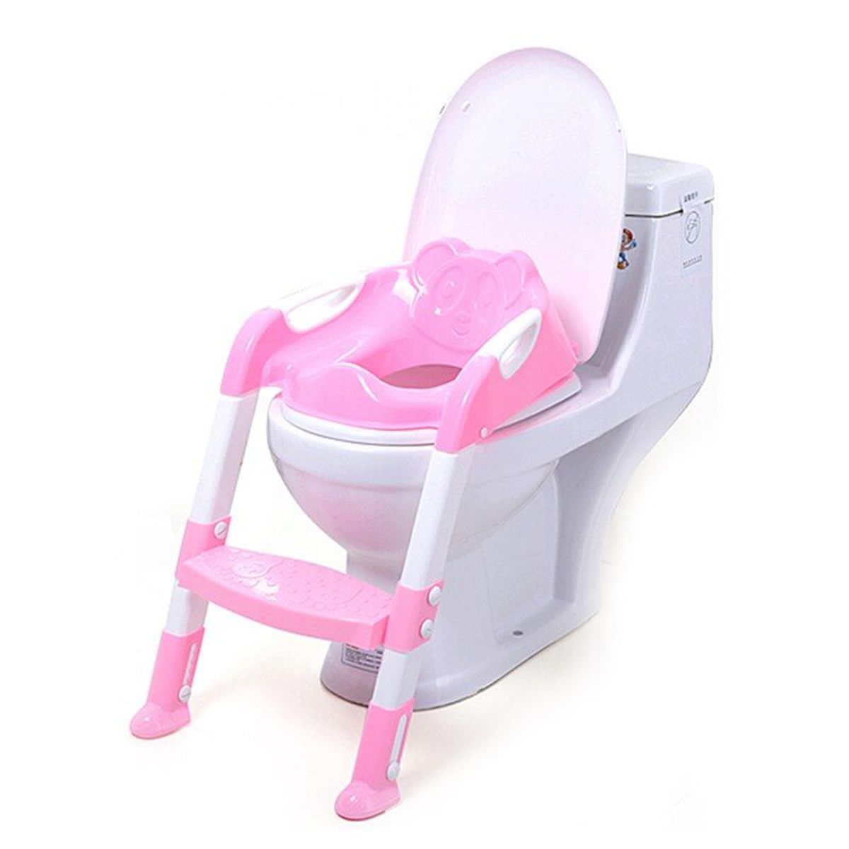 GENERICO - Escalera Reductora Con Adaptador De Baño Para Niños - Rosado