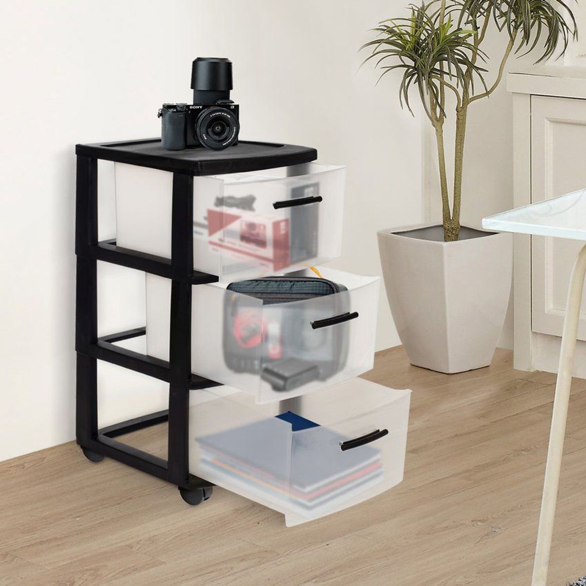 PLASTICOS MQ - Cajonero Organizador Plastico 3 Niveles Mq