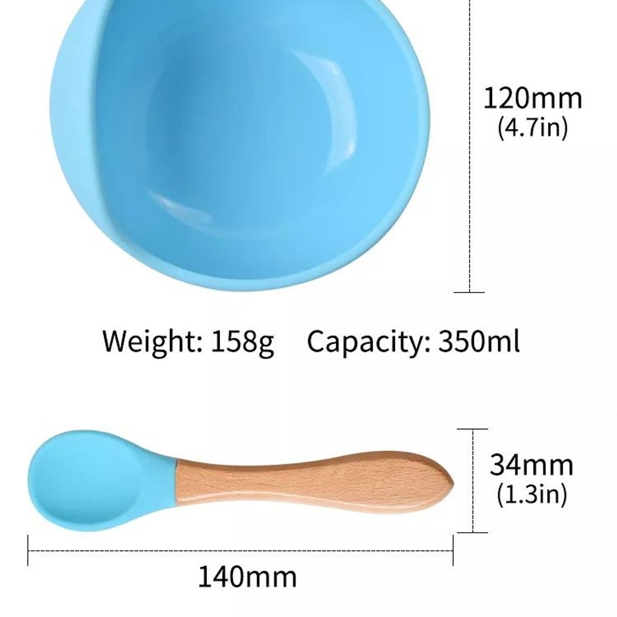 GENERICO - Set De Bowl Con Cuchara Silicona Para Bebes - Morado