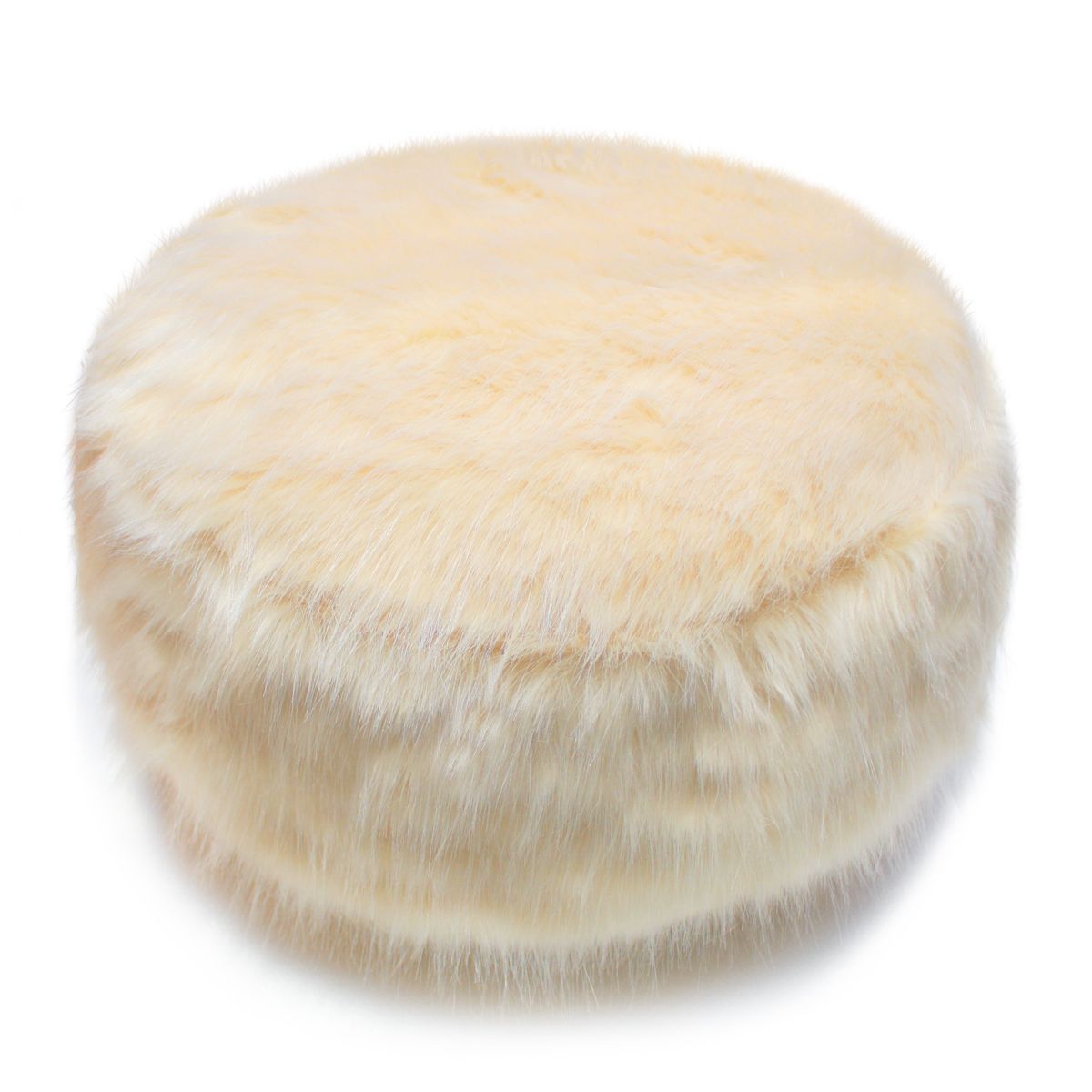 BANZAY - Cojín Puff Descansapies Reposapiés en Peluche  - Camel