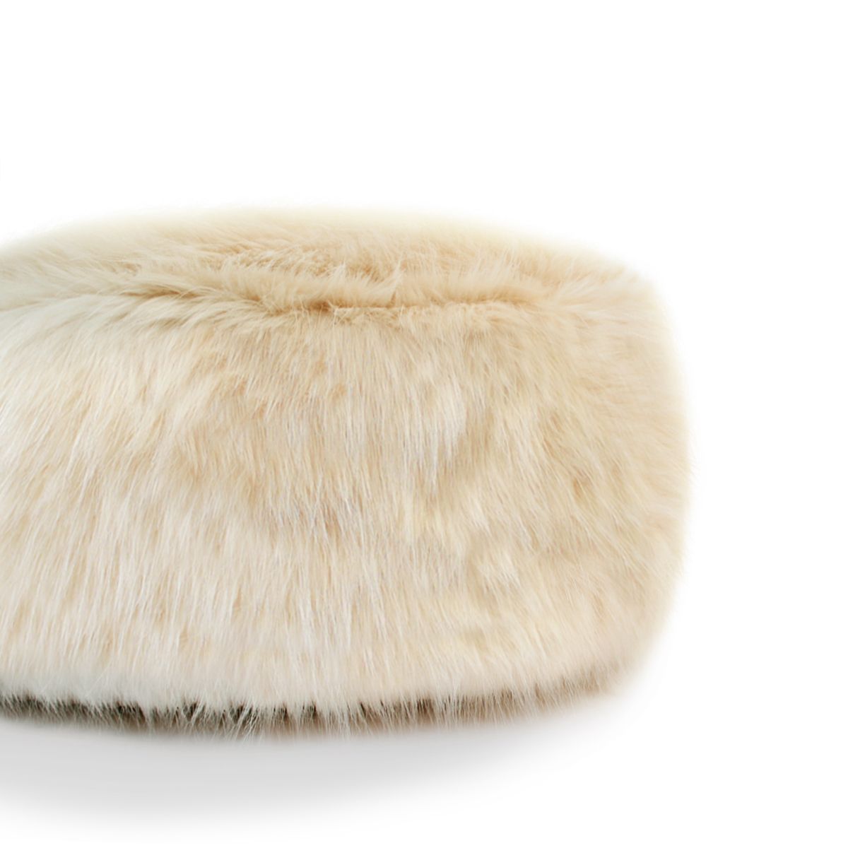 BANZAY - Cojín Puff Descansapies Reposapiés en Peluche  - Camel