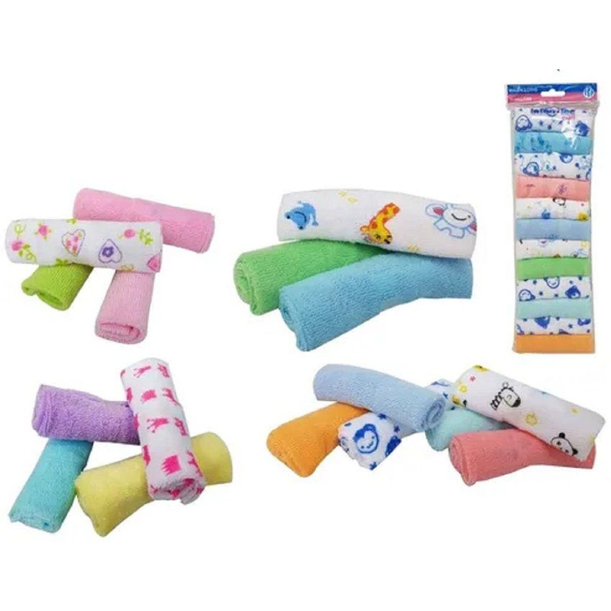 INFANTEC - Baberos tipo babitas x 12 unidades toallitas bebe Niño Niña