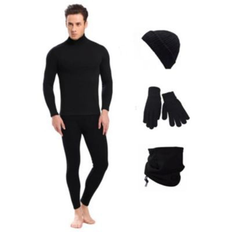 FRIOLENTA - Combo térmico pantalón buzo guantes gorro bandana - negro