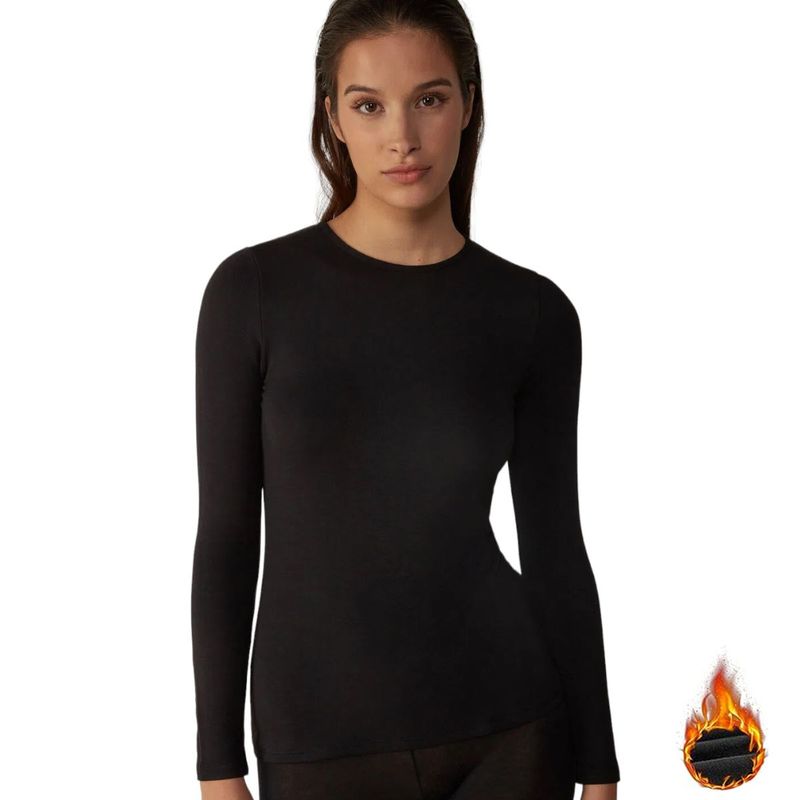 FRIOLENTA - Camiseta Térmica Invierno Ropa Térmica  - negro