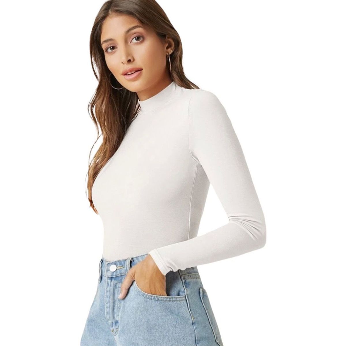 FRIOLENTA - Buzo térmico cuello tortuga  invierno ropa térmica camiseta  - blanco