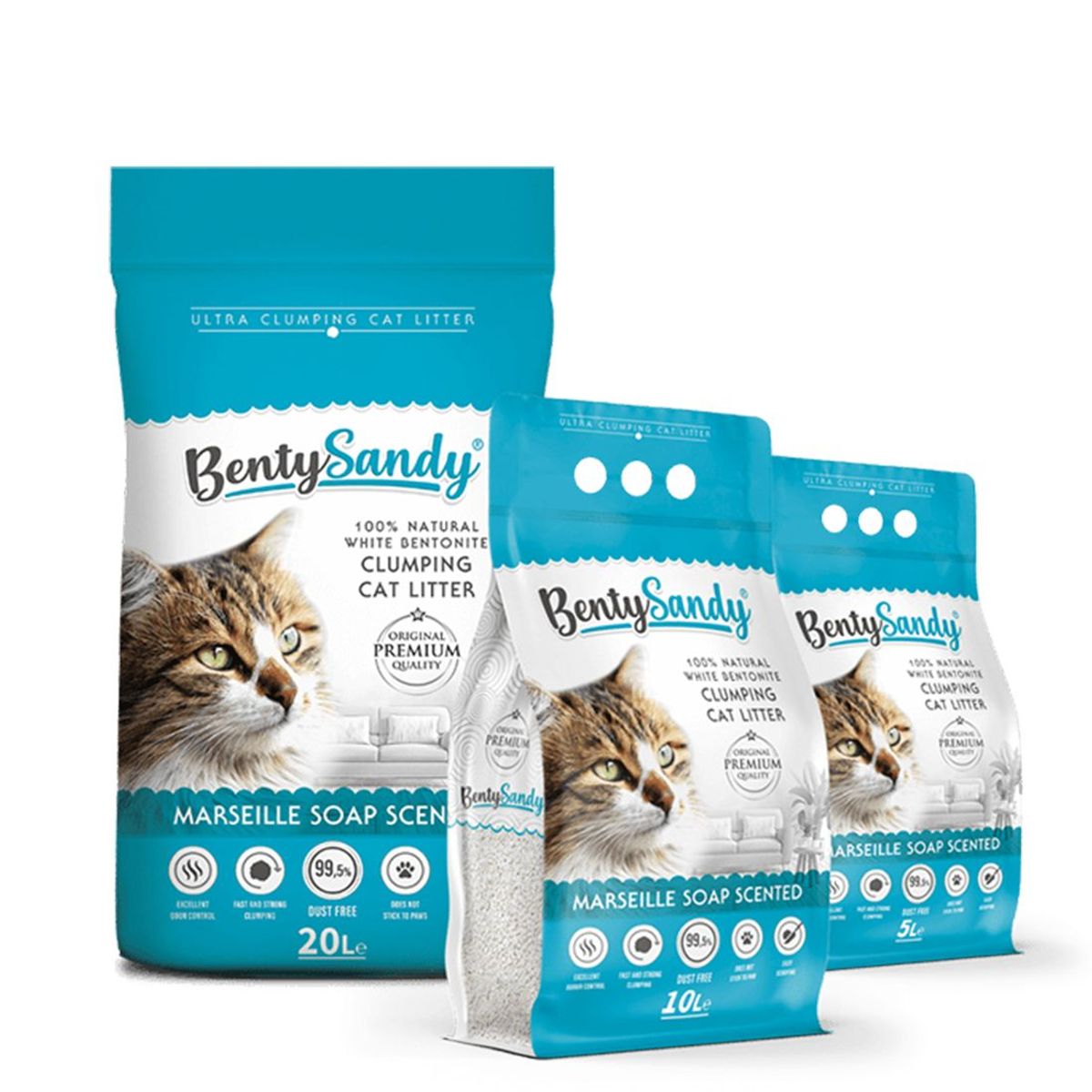 BENTYSANDY - Arena Para Gatos Bentysandy Ultra Absorbente Aglomerante 20l