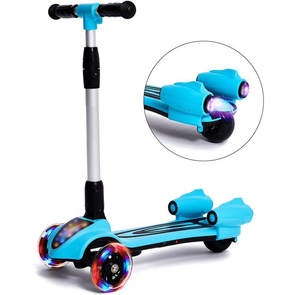 GENERICO - Monopatin Patineta niña niño scooter 3 llantas bebe humo usb