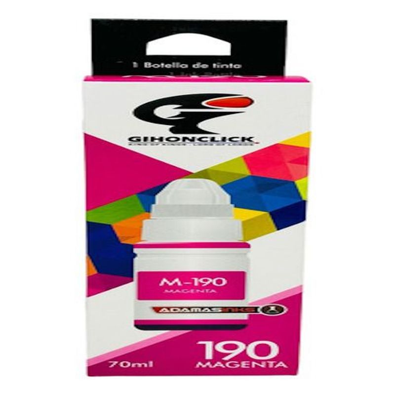 GIHONCLICK - Tinta Para Impresora Canon Gi-190 G1100 G2100 G3100 G3102 - MAGENTA