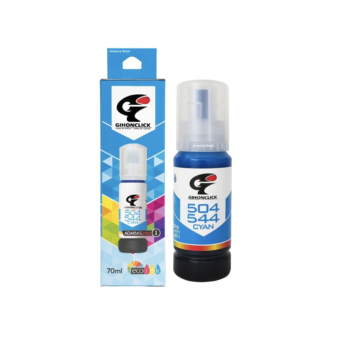 GIHONCLICK - Tintas Para Impresora Epson L5190 G3102 L3150 L3110 L1110 - AZUL