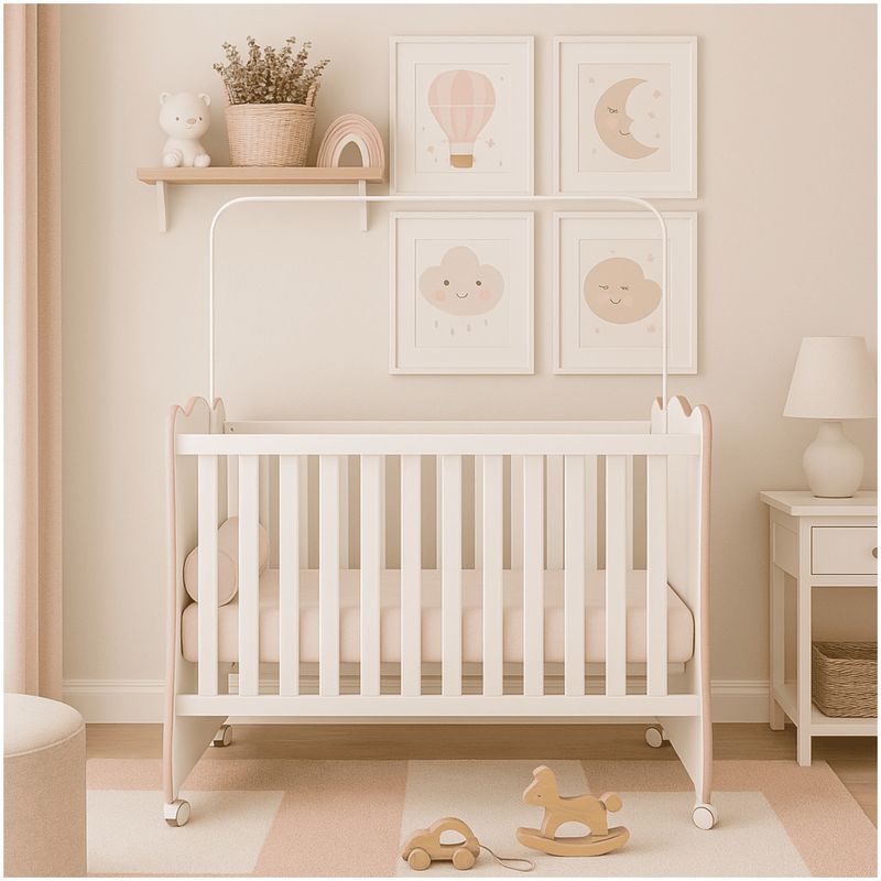 MUEBLES 2020 - Cuna Rosario Blanco Rosado