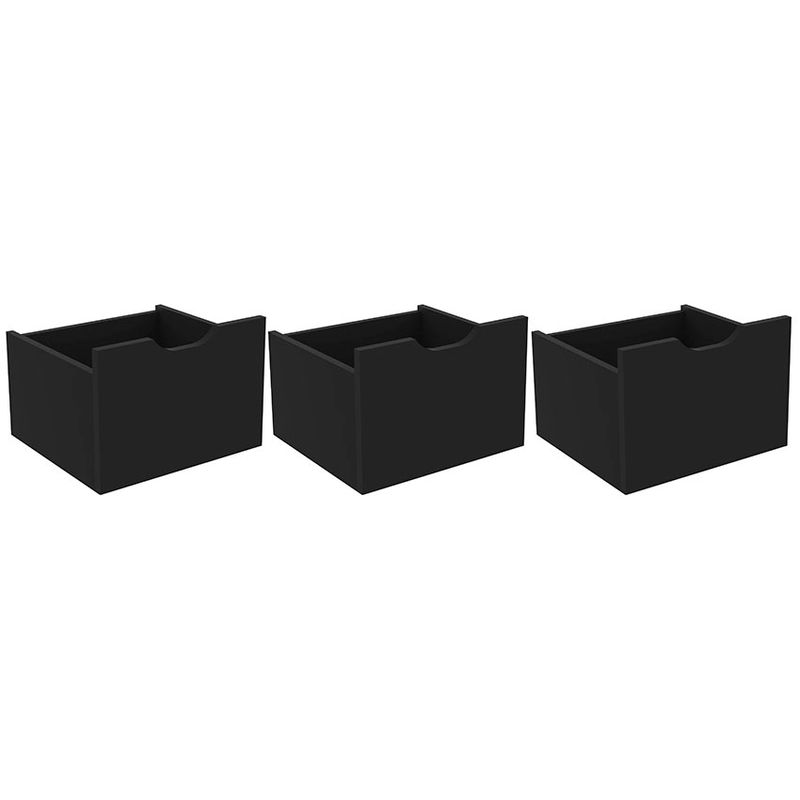 MUEBLES 2020 - Kit 3 cajones organizador Santos Negro