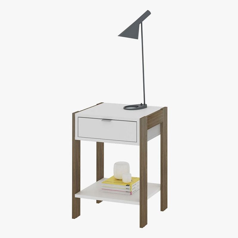 MUEBLES 2020 - Mesa De Noche Alicante BlancoTeca