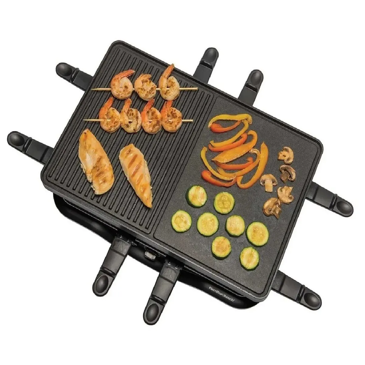 HAMILTON BEACH - Raclette 8 Porciones Parrilla Hamilton Beach 31612-mx Negra.