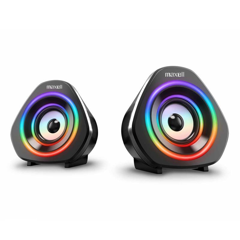 MAXELL - Parlante Gamer Maxell Usb Conexión Usb 35mm Negro Luz Rgb
