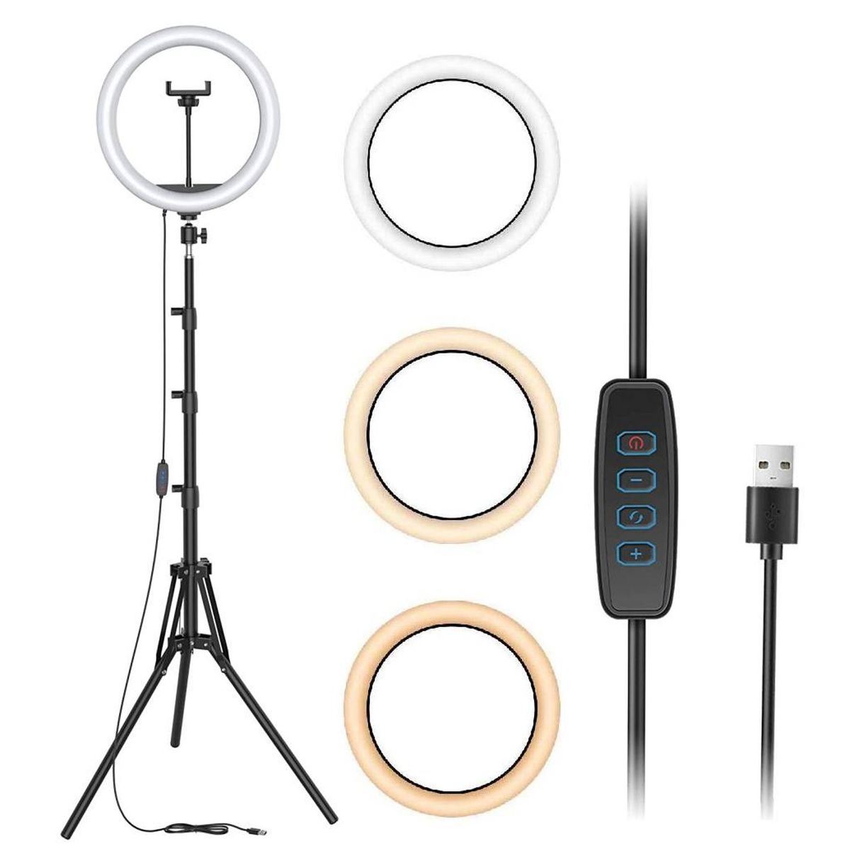 ONE PIXEL - Aro De Luz Led Regulable 30cm Para Móvil Cámaras Trípode